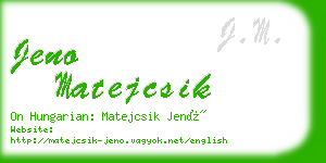 jeno matejcsik business card